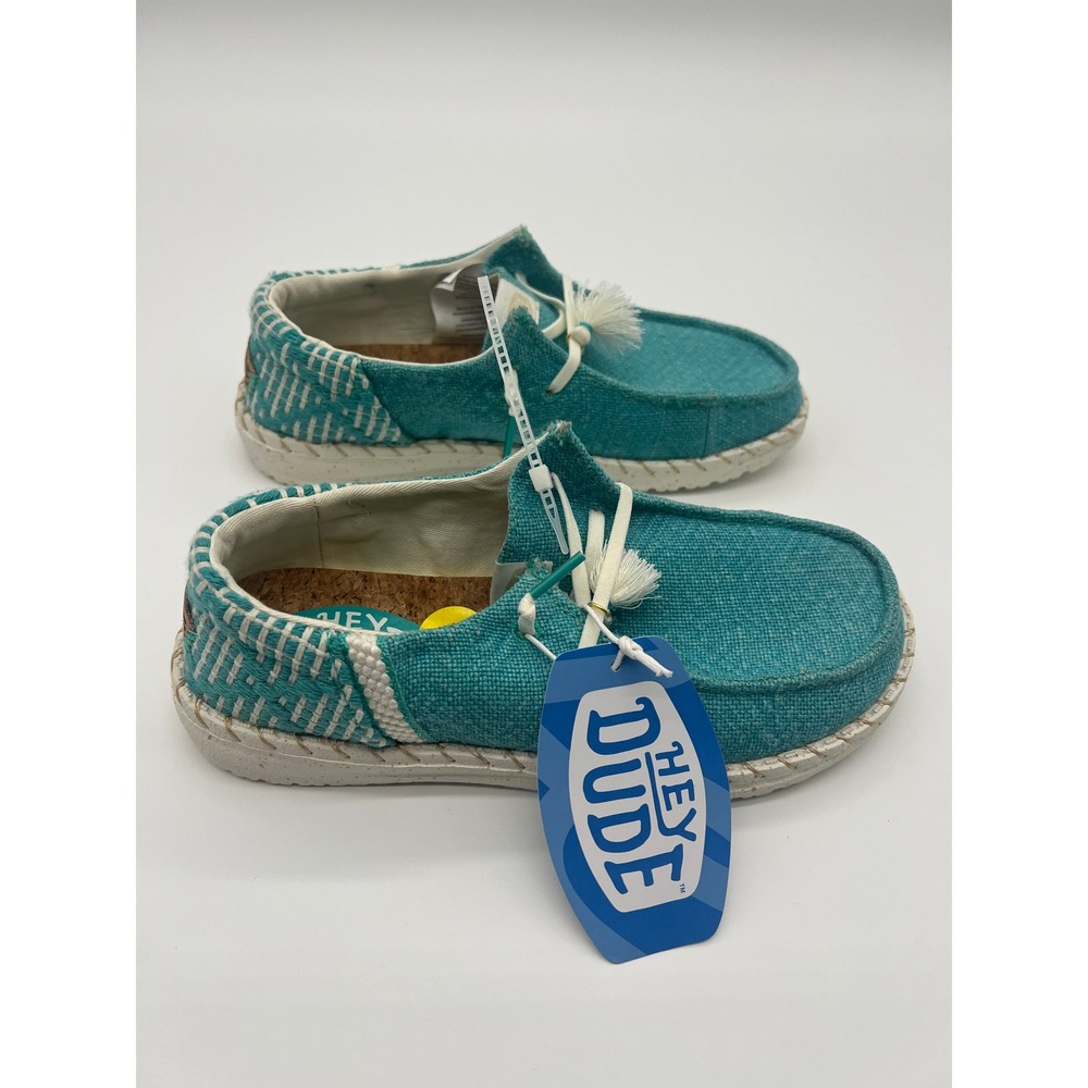 Hey Dude Wendy Funk Coastal Jute Ceramic Blue Slip On Loafers Womens 5 43182-4VB